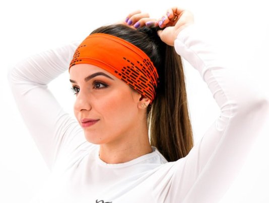 Testeira Hupi Headband Bandana Biometria Laranja