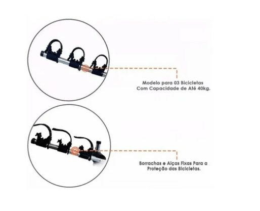 Transbike De Porta Malas Para 3 Bikes True