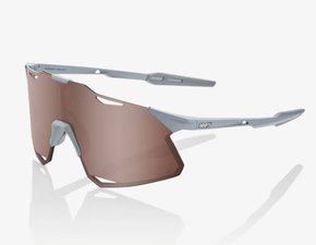 Óculos Para Ciclismo 100% Hypercraft - Matte Stone Grey - Hiper Crimson Silver Lens