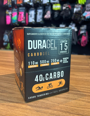 Caixa De Carbogel Duragel Com 40G Carb + Cafeína Sabor Tangerina - 60G 15 Unidades