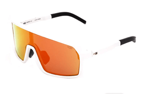 Óculos De Sol Hb Grinder Branco Perolizado Com Lente Laranja Espelhada