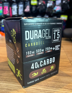 Caixa De Carbogel Duragel Com 40G Carb + Cafeína Sabor Café - 60G 15 Unidades