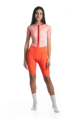 Macaquinho Ciclismo Feminino Marcio May Moove Sunset Manga Curta