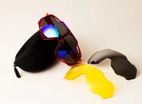 Óculos De Ciclismo Com 3 Lentes Tetrapad