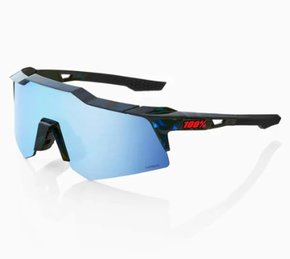 Óculos Para Ciclismo 100% Speedcraft Xs (Pequeno) - Black Holographic - Hiper Blue Multilayer Mirror Lens