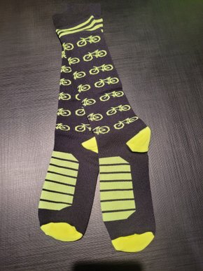 Meia Ciclismo Camer Preta Com Bike Verde