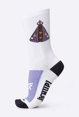 Meia Ciclismo Hupi Nossa Senhora Aparecida Branca