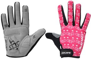 Luva Hupi Dedo Longo Love Bike Rosa