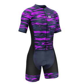 Macaquinho Feminino Manga Curta Água Rara Estampado Lilás