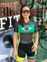 Macaquinho De Ciclismo Feminino Manga Curta Brasil Lynce